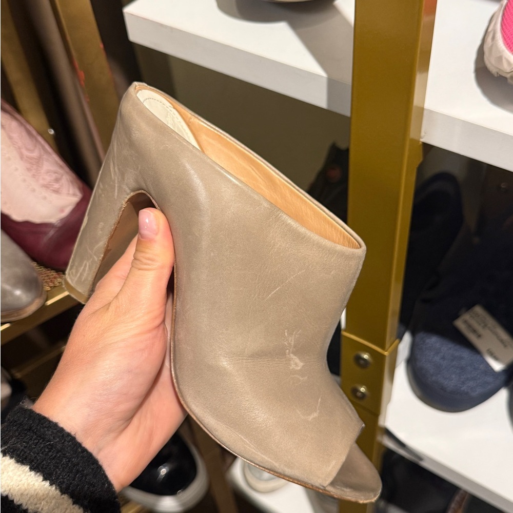Maison Martin Margiela Tan Mules Minimalist Design